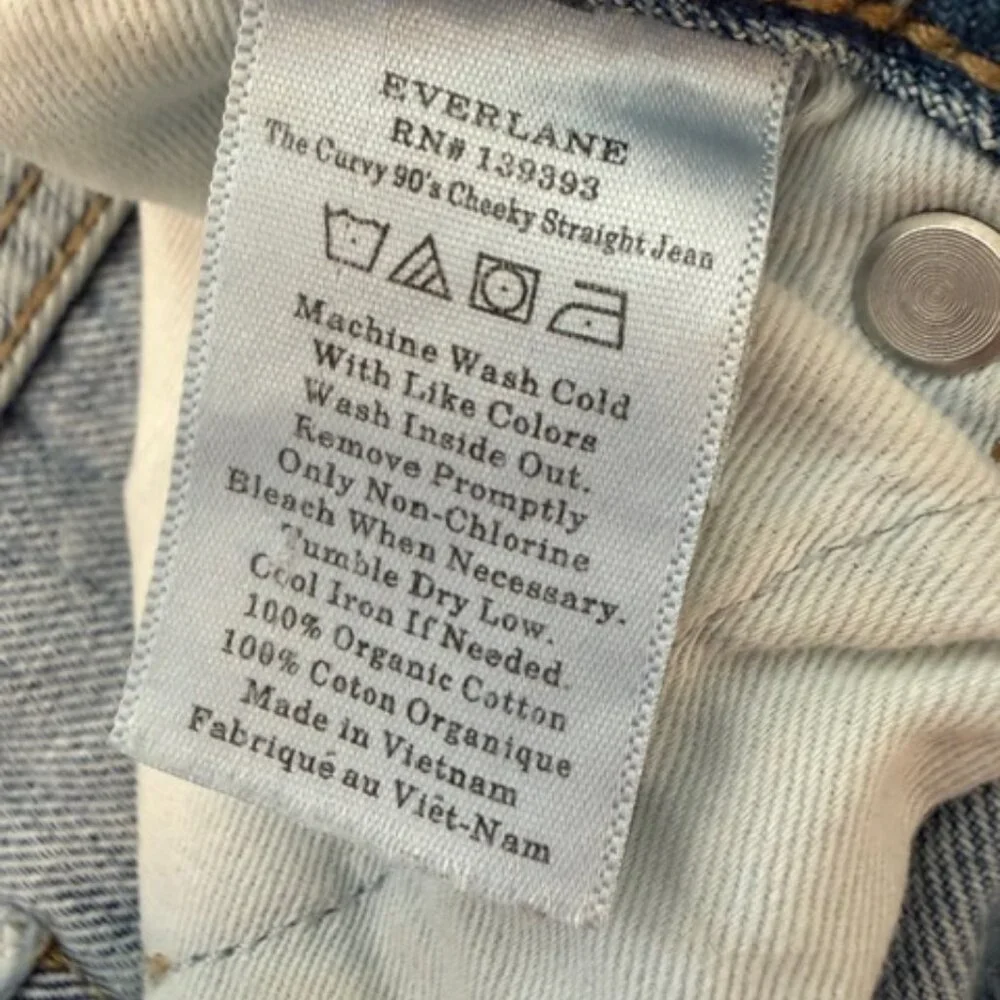 Everlane The Curvy 90s Cheeky Straight Jean Womens 30 Blue Light Denim - Picture 7 of 9